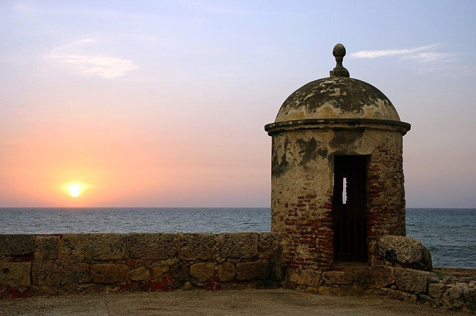 Sunset on the city walls — Cartagena