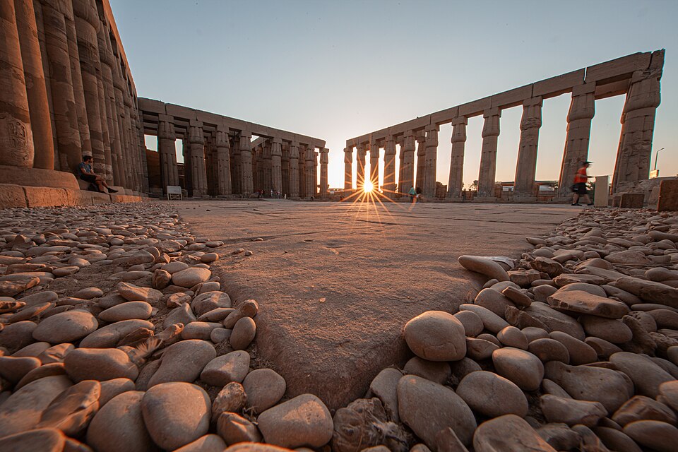 Luxor Temple at golden hour or night — Luxor